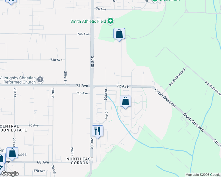 map of restaurants, bars, coffee shops, grocery stores, and more near in Langley