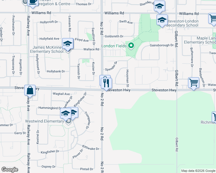 map of restaurants, bars, coffee shops, grocery stores, and more near in Richmond