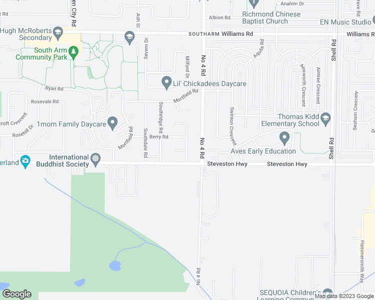 map of restaurants, bars, coffee shops, grocery stores, and more near 10700 Southgate Road in Richmond