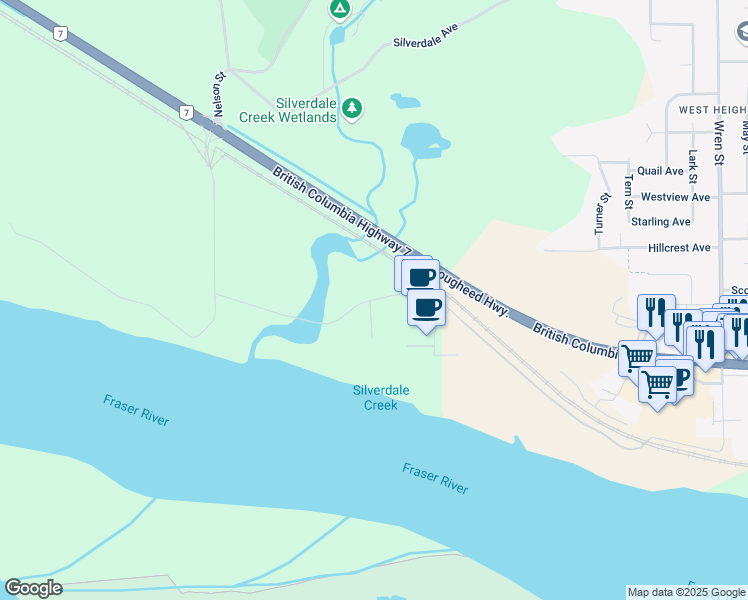 map of restaurants, bars, coffee shops, grocery stores, and more near 31510 Gill Avenue in Fraser Valley