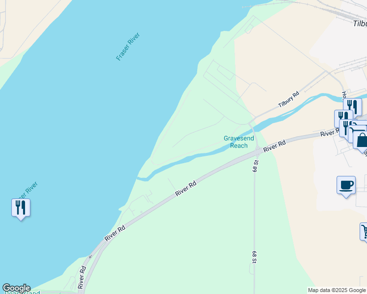 map of restaurants, bars, coffee shops, grocery stores, and more near 6600 Dennett Place in Delta