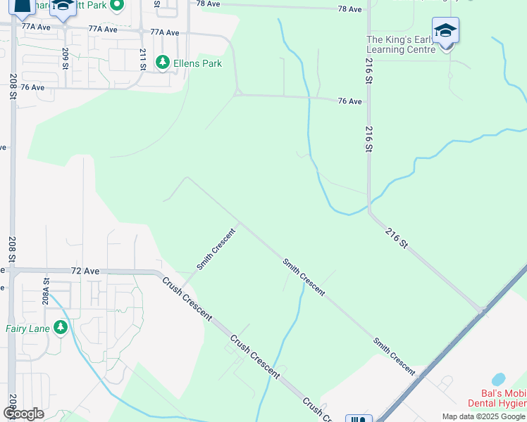map of restaurants, bars, coffee shops, grocery stores, and more near 21479 Smith Crescent in Langley