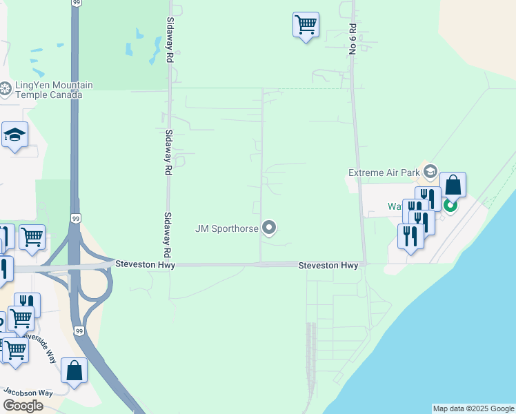 map of restaurants, bars, coffee shops, grocery stores, and more near 10591 Palmberg Road in Richmond