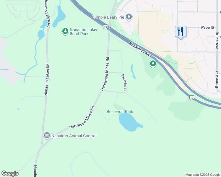 map of restaurants, bars, coffee shops, grocery stores, and more near 718 Western Acres Road in Nanaimo