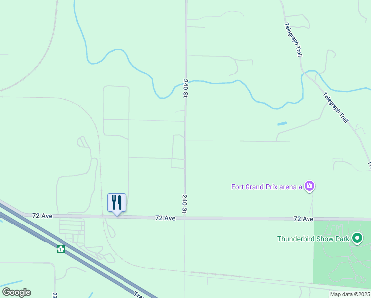 map of restaurants, bars, coffee shops, grocery stores, and more near 240 Street in Langley Township