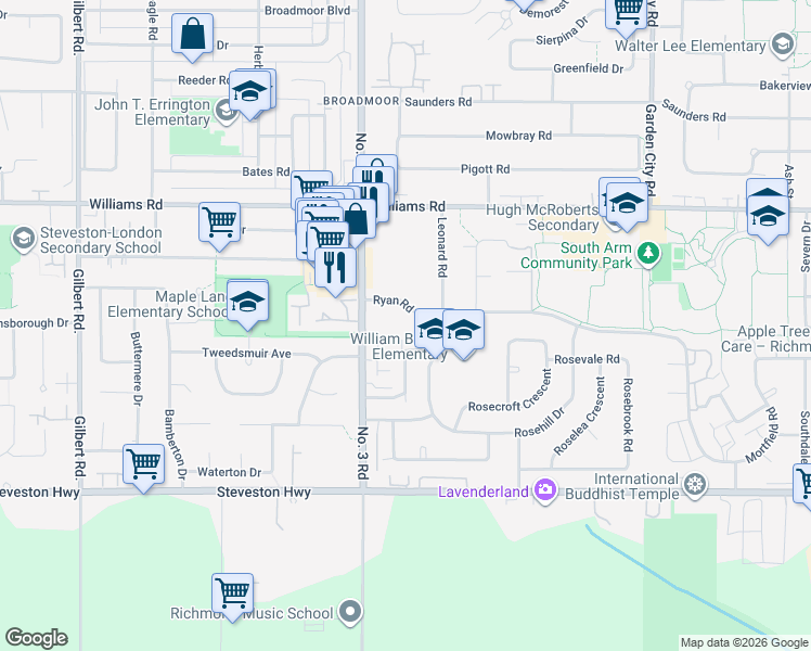 map of restaurants, bars, coffee shops, grocery stores, and more near in Richmond