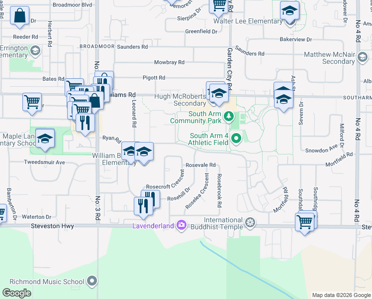 map of restaurants, bars, coffee shops, grocery stores, and more near in Richmond