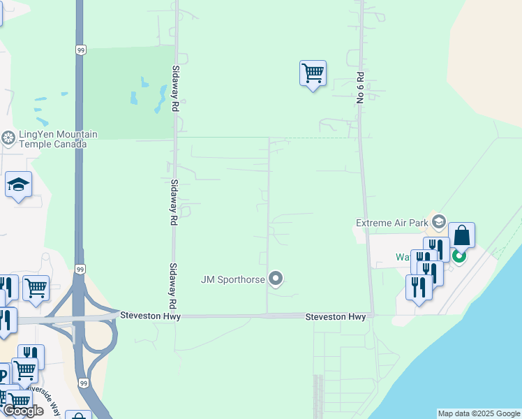 map of restaurants, bars, coffee shops, grocery stores, and more near 10451 Palmberg Road in Richmond