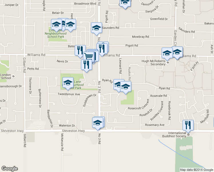 map of restaurants, bars, coffee shops, grocery stores, and more near in Richmond