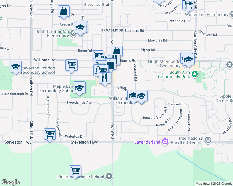 map of restaurants, bars, coffee shops, grocery stores, and more near in Richmond