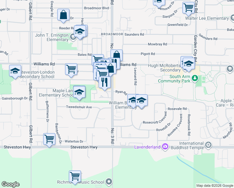 map of restaurants, bars, coffee shops, grocery stores, and more near in Richmond