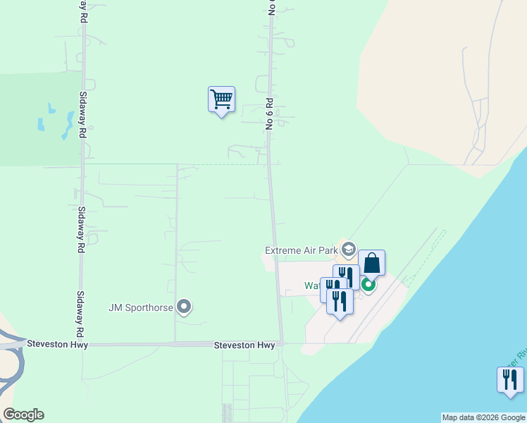 map of restaurants, bars, coffee shops, grocery stores, and more near 10211 Number 6 Road in Richmond