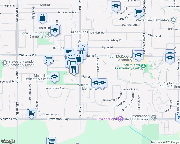 map of restaurants, bars, coffee shops, grocery stores, and more near in Richmond