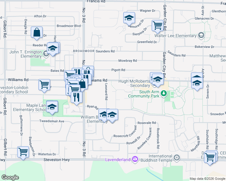 map of restaurants, bars, coffee shops, grocery stores, and more near in Richmond