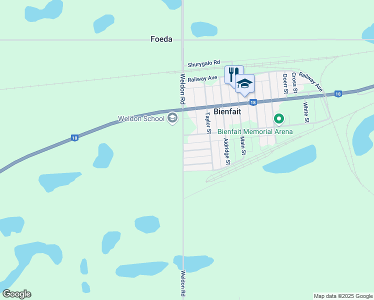 map of restaurants, bars, coffee shops, grocery stores, and more near 729 Bradley Avenue in Bienfait