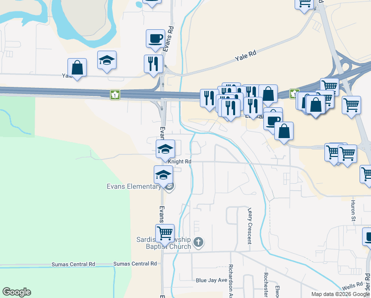 map of restaurants, bars, coffee shops, grocery stores, and more near in Chilliwack