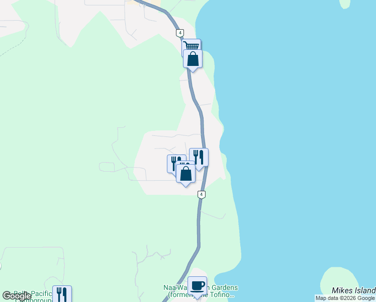 map of restaurants, bars, coffee shops, grocery stores, and more near 948 Hardy Place in Tofino