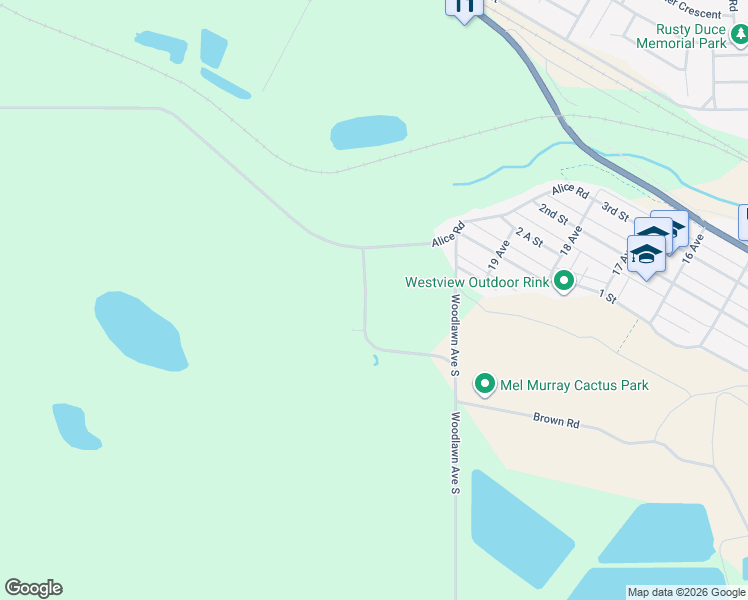 map of restaurants, bars, coffee shops, grocery stores, and more near 1938 Alice Road in Bienfait