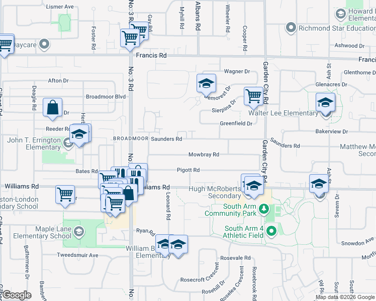 map of restaurants, bars, coffee shops, grocery stores, and more near in Richmond