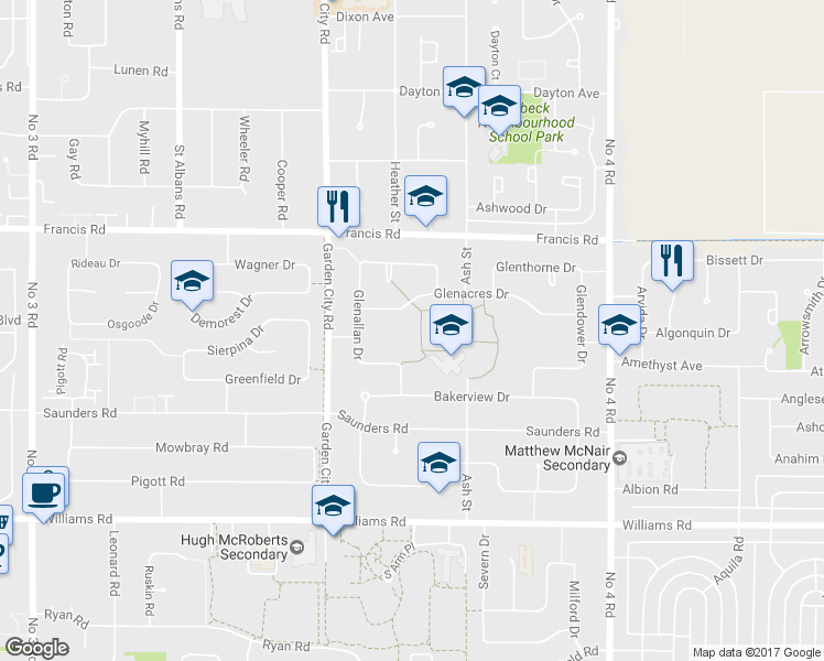 map of restaurants, bars, coffee shops, grocery stores, and more near in Richmond