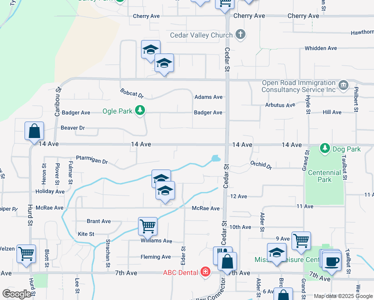 map of restaurants, bars, coffee shops, grocery stores, and more near in Mission