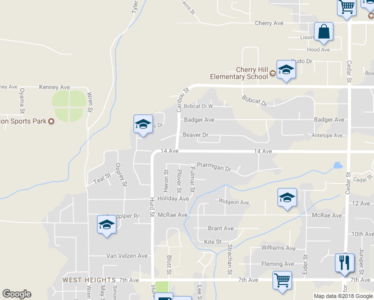 map of restaurants, bars, coffee shops, grocery stores, and more near 32315 14 Avenue in Mission