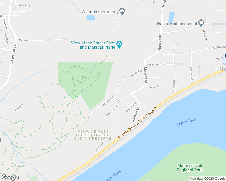 map of restaurants, bars, coffee shops, grocery stores, and more near 34355 Jasper Avenue in Mission