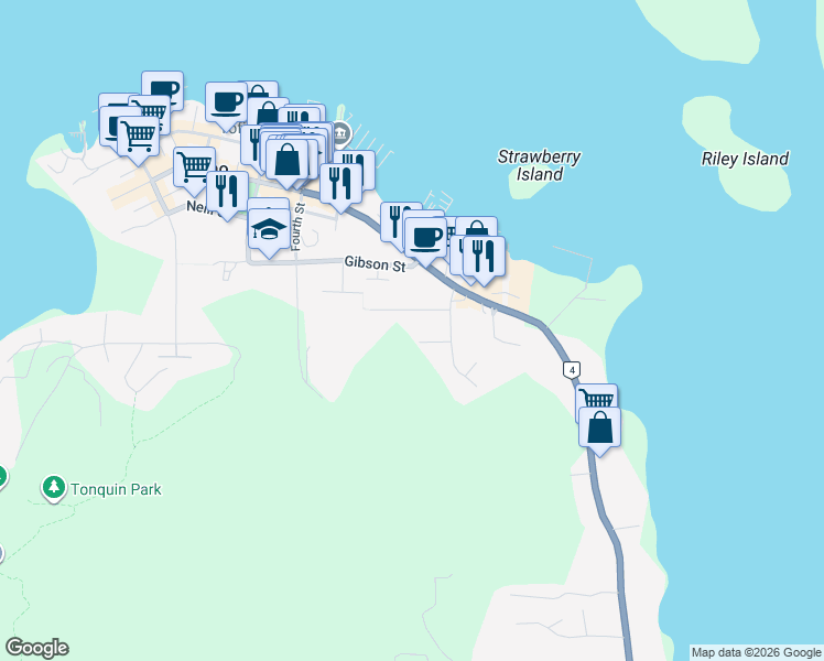 map of restaurants, bars, coffee shops, grocery stores, and more near 609 Pfeiffer Crescent in Tofino