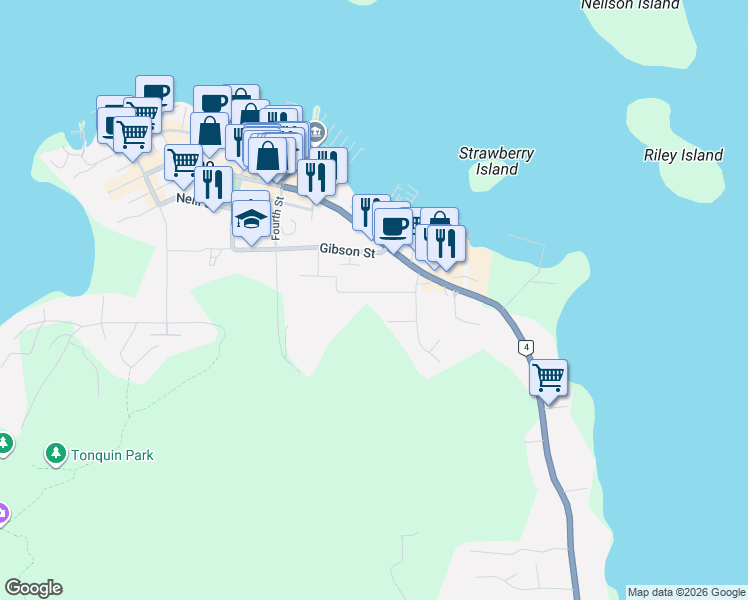 map of restaurants, bars, coffee shops, grocery stores, and more near 603 Pfeiffer Crescent in Tofino