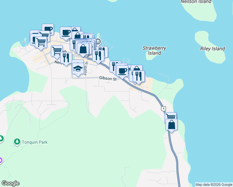 map of restaurants, bars, coffee shops, grocery stores, and more near 603 Pfeiffer Crescent in Tofino