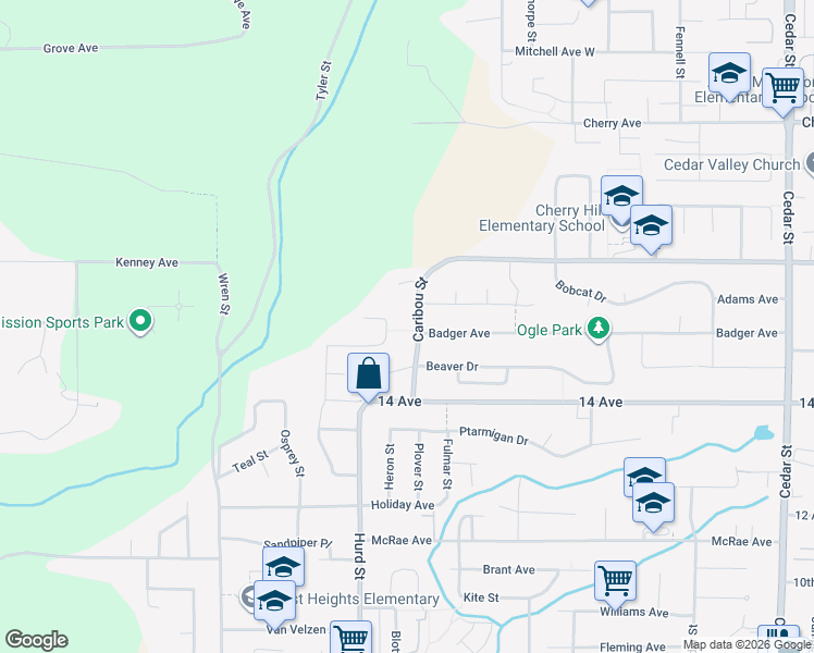 map of restaurants, bars, coffee shops, grocery stores, and more near in Mission