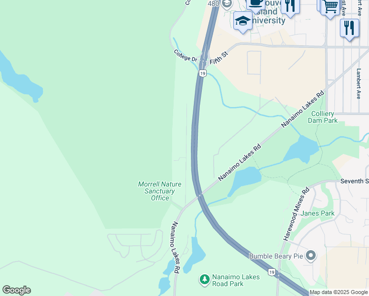 map of restaurants, bars, coffee shops, grocery stores, and more near 775 Dogwood Road in Nanaimo