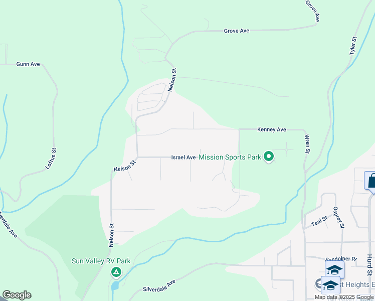 map of restaurants, bars, coffee shops, grocery stores, and more near 31637 Israel Avenue in Mission