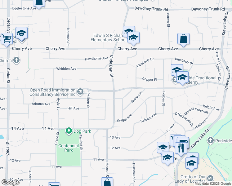 map of restaurants, bars, coffee shops, grocery stores, and more near 33334 Best Avenue in Mission