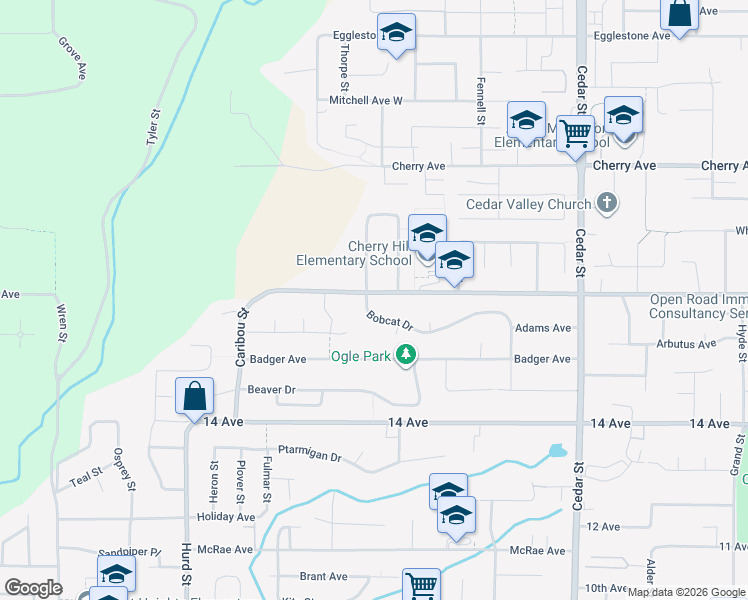map of restaurants, bars, coffee shops, grocery stores, and more near 32484 Best Avenue in Mission