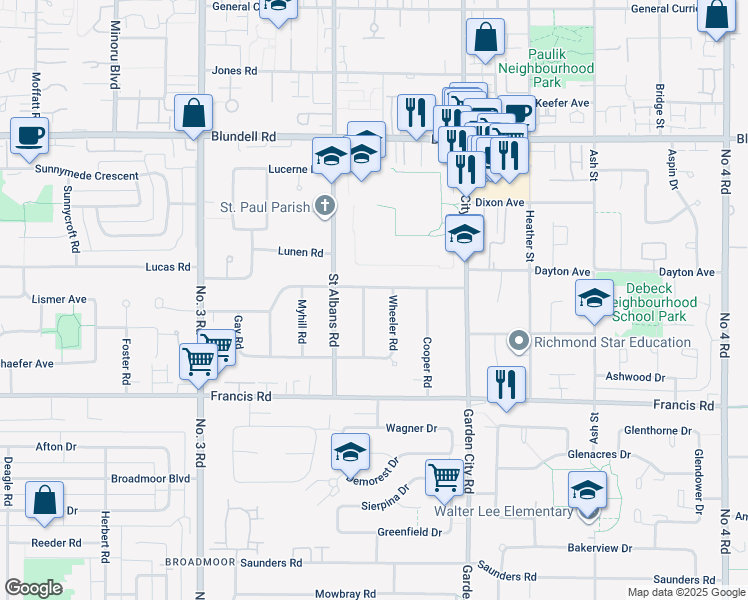 map of restaurants, bars, coffee shops, grocery stores, and more near 8740 Scotchbrook Road in Richmond