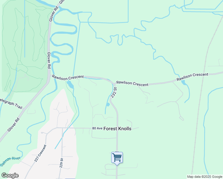 map of restaurants, bars, coffee shops, grocery stores, and more near 23182 Rawlison Crescent in Langley Township