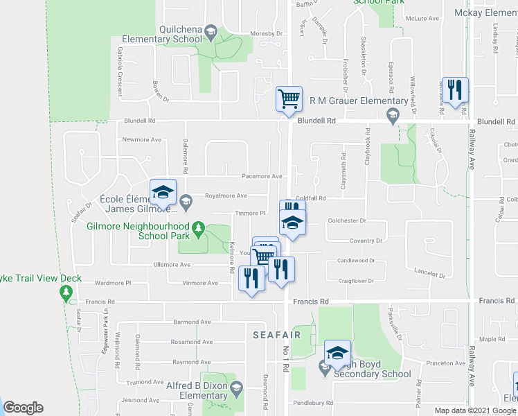 map of restaurants, bars, coffee shops, grocery stores, and more near 3911 Tinmore Place in Richmond