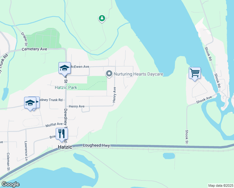 map of restaurants, bars, coffee shops, grocery stores, and more near 35257 Ewert Avenue in Mission