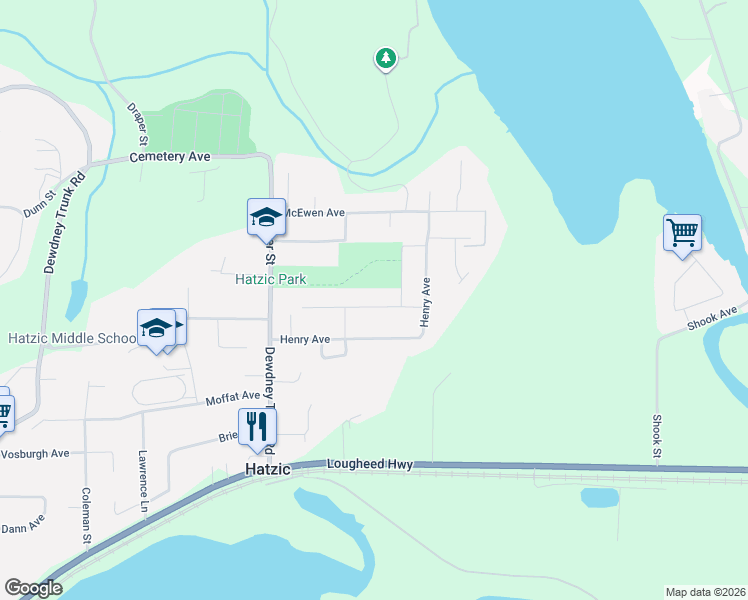 map of restaurants, bars, coffee shops, grocery stores, and more near 35163 Ewert Avenue in Mission