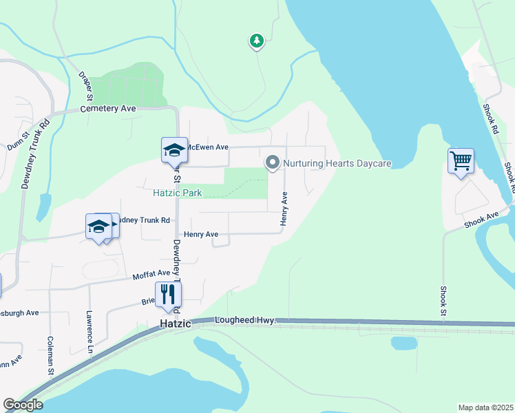 map of restaurants, bars, coffee shops, grocery stores, and more near 35183 Ewert Avenue in Mission
