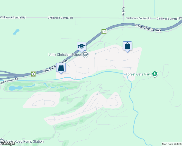 map of restaurants, bars, coffee shops, grocery stores, and more near 50934 Ford Creek Place in Chilliwack