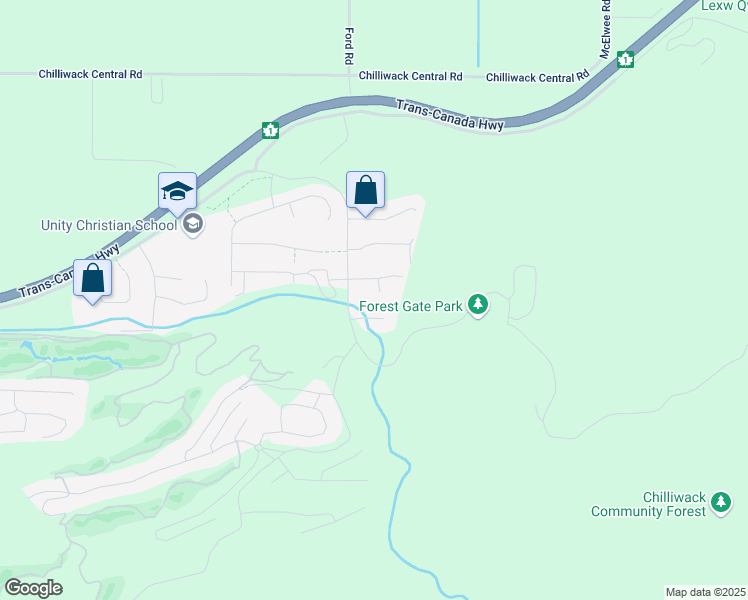 map of restaurants, bars, coffee shops, grocery stores, and more near 8468 Lily Place in Chilliwack