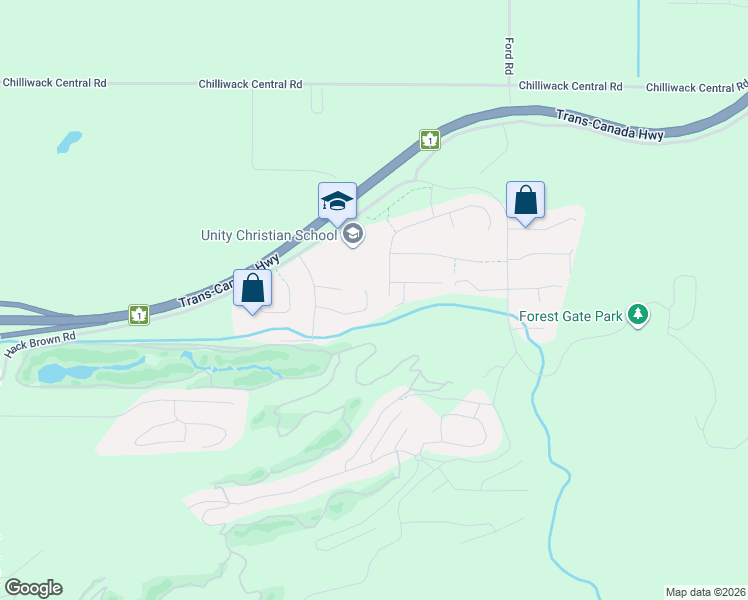 map of restaurants, bars, coffee shops, grocery stores, and more near 50950 Ford Creek Place in Chilliwack