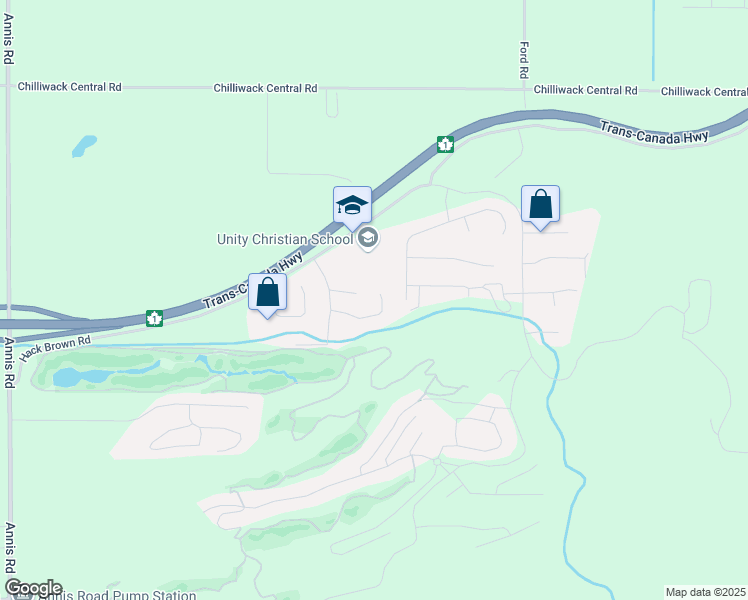 map of restaurants, bars, coffee shops, grocery stores, and more near 50945 Ford Creek Place in Chilliwack