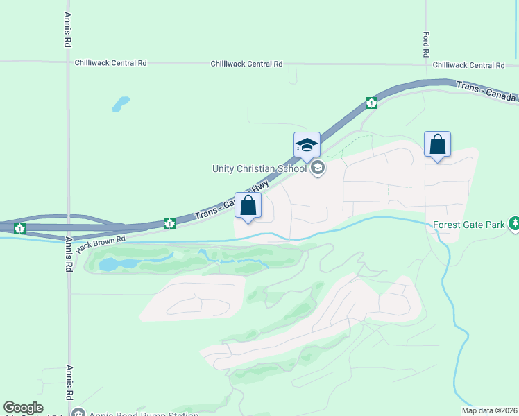 map of restaurants, bars, coffee shops, grocery stores, and more near 8512 Bradshaw Place in Chilliwack
