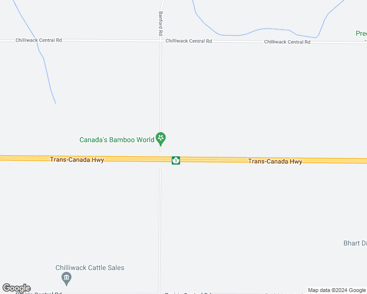 map of restaurants, bars, coffee shops, grocery stores, and more near 8450 Banford Road in Chilliwack