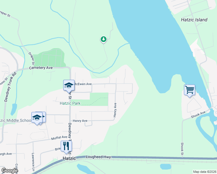 map of restaurants, bars, coffee shops, grocery stores, and more near 35280 McEwen Avenue in Mission