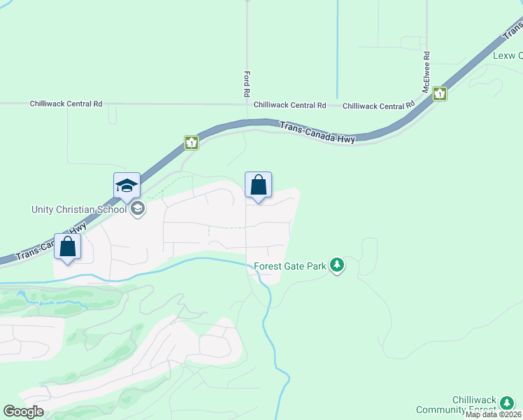 map of restaurants, bars, coffee shops, grocery stores, and more near 51338 Rowanna Crescent in Chilliwack