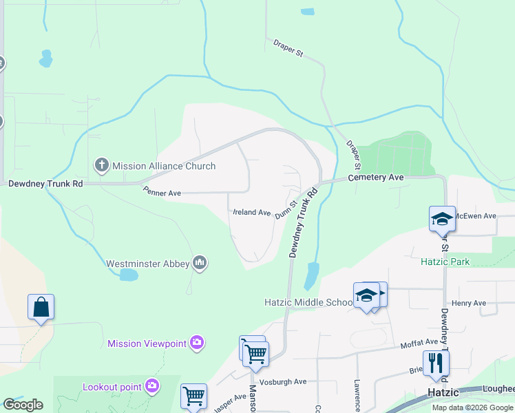 map of restaurants, bars, coffee shops, grocery stores, and more near 34571 Ireland Avenue in Mission